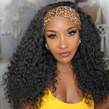 Beaudiva Deep Wave Headband Wig Human Hair Wig 100% Virgin Remy Human Hair